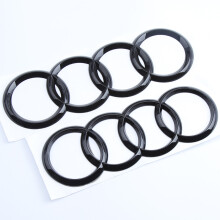 GLOSS BLACK AUDI FRONT&REAR RINGS BADGE EMBLEM A1