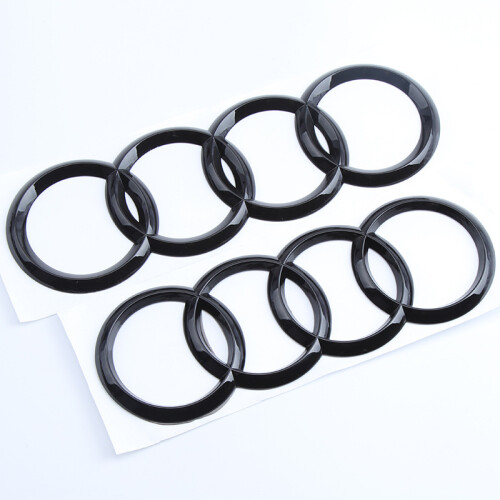 GLOSS BLACK AUDI FRONT&REAR RINGS BADGE EMBLEM A1