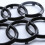 GLOSS BLACK AUDI FRONT&REAR RINGS BADGE EMBLEM A1 4