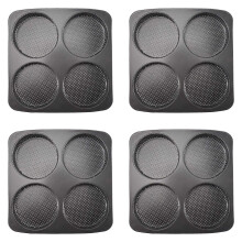 4X Hamburger Bun Pan, 5 Inch Non-Stick Carbon Steel Hamburger Mold, 4 Cup Big Baking Pan for Homemade Hamburger Buns