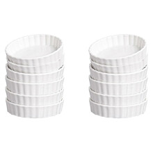 5 Oz Creme Brulee Ramekins, Round Fluted Quiche Dishes Tart Pan, Oven Safe Ramekins for Baking, Souffle, Ramekins 12Pack