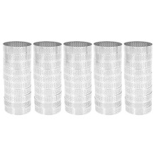 50 Pcs Circular Stainless Steel Tart Ring Tower Pie Cake Mould Baking Tools Perforated Cake Mousse Ring,8cm