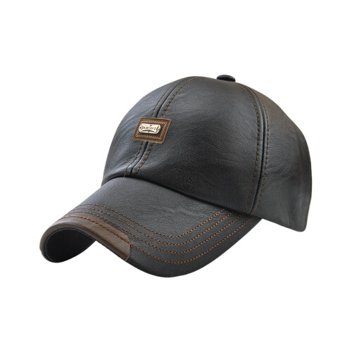 Breathable PU Baseball Hat with Flexible Size Adjustment-Black