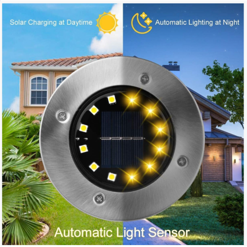 Solar Powered Pathway Ground Light Energy Saving Warm White Outdoor Garden Step Light Easy Install 8PCS 2