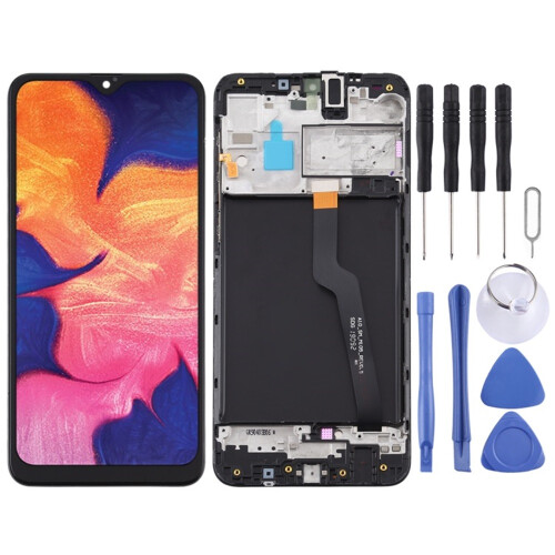LCD Screen for Samsung for Galaxy A10 / SM-A105F (Single Card Version) Digitizer Full Assembly with Frame (Black)