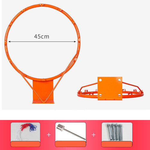 Aro de basquete com mecanismo flexível de amortecimento, 45,7 cm (18 polegadas) de diâmetro, em aço maciço, para uso interno e externo, 1