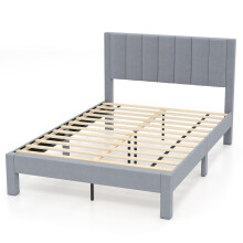 Sommier plateforme pour matelas 200x140 cm, velours gris