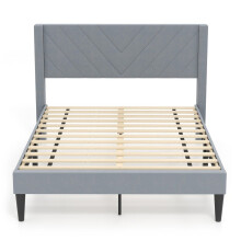 Platform Bed Frame for 200x140 cm Mattress, Grey Velvet