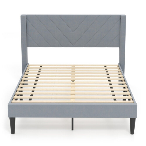 Sommier plateforme pour matelas 200x140 cm, velours gris