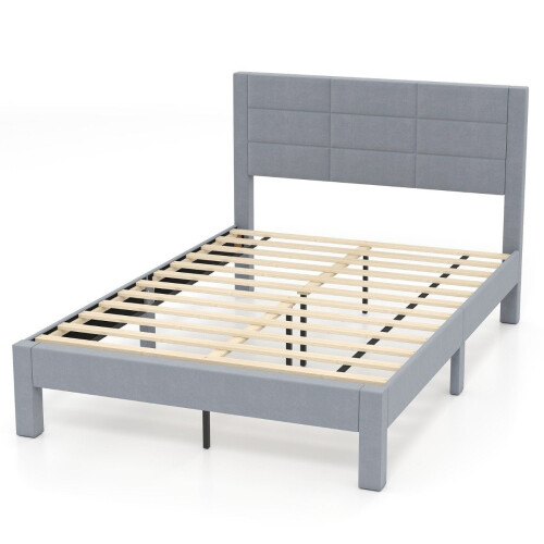 Platform Bed Frame for 200x140 cm Mattress, Grey Velvet
