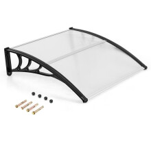 Door Canopy 102x99 cm, Aluminum & Polycarbonate, Silver