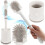 Cepillo de inodoro de silicona con soporte, blanco, antibacteriano 1
