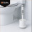 Cepillo de inodoro de silicona con soporte, blanco, antibacteriano 3