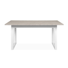Extensible Dining Table - Travertine and White L160/200 cm - HOUSTON
