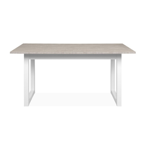 Extensible Dining Table - Travertine and White L160/200 cm - HOUSTON