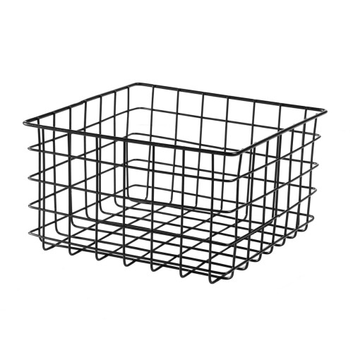 Small black wire basket - H16 cm