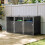 Garden Metal 3 Bin Storage Shed Garbage Can Storage, Charcoal Black 1