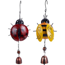 2-farvet metal mariehøne vindklokke kompatibel med Lucky Bee vindklokke