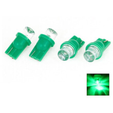 T10w5w4-pack LED-lampor med 1Flux-chip, gröna, 12V DC. Grön4-pack