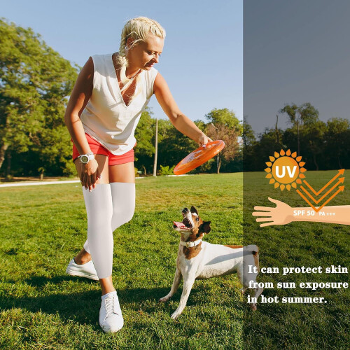 Compression leg sleeves UV protection long knee sleeve 2