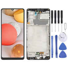 Original Super AMOLED LCD Screen for Samsung for Galaxy A42 5G SM-A426 Digitizer Full Assembly with Frame (Black)