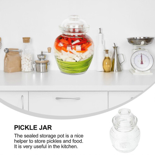 Pickle Jar Household Pickle Jar for Storage 2Pcs Transparent Glass Kitchen 2