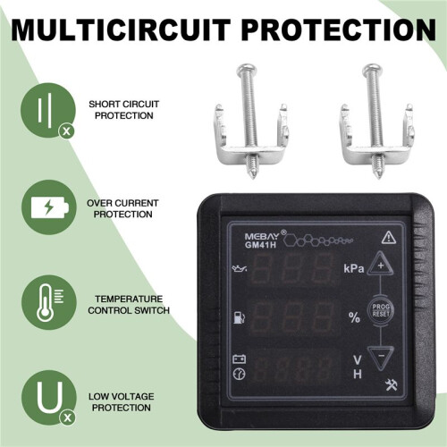 MEBAY GM41H Engine Multifunctional Digital Display Meter PEMP Fuel Level/Battery/Voltage/Hour Meter 1