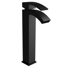 Contemporary Bathroom Mono Basin Tap – Square Lever, 307 x 52mm, Black