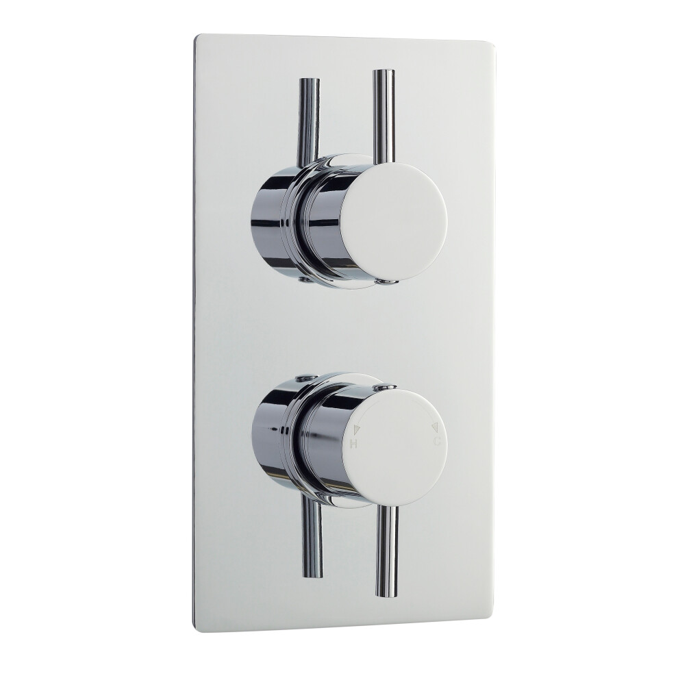 Balterley Round Concealed Twin Thermostatic Shower Valve With Diverter (2 Outlets) - Chrome