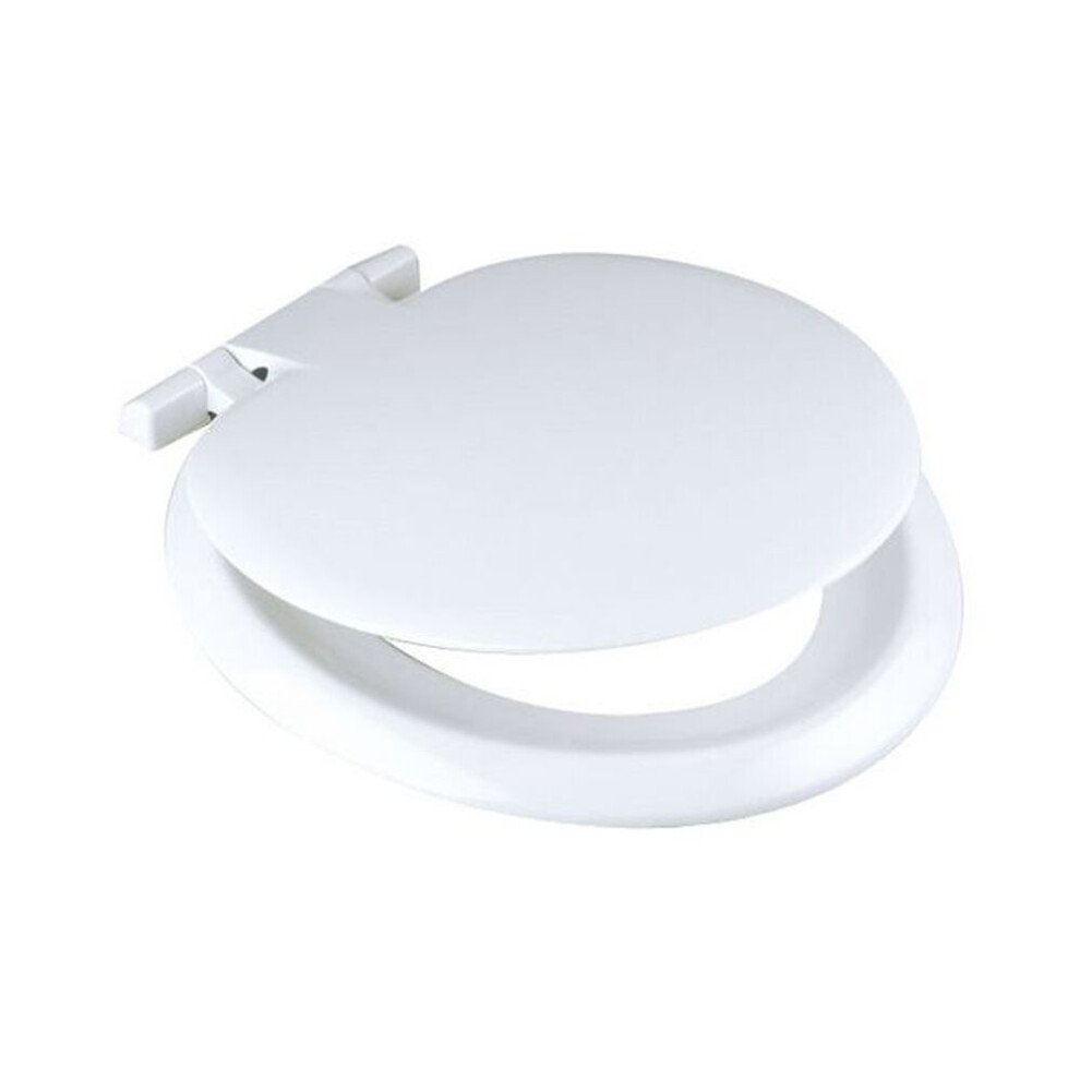 Balterley Standard Round Toilet Seat & Cover Stainless 130-160Mm Hinge – White