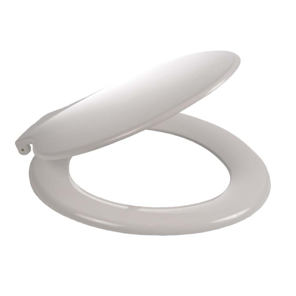 Standard Round Toilet Seat 370Mm Plastic Hinge Â White 5056817759995