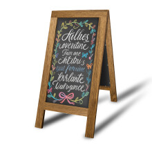 A-Board Chalkboard Pavement Sign Double-Sided A-Frame Display Easel for Outdoor Sidewalk Advertising, Ideal for Bars, Weddings, and Business Use