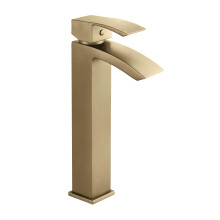 Balterley Contemporary Square Tall Single Lever Deck Mounted Mono Basin Mixer Tap, High Rise Design 307 x 52 x 139mm Brushed Brass