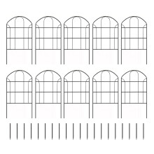 Clôture de jardin en fer robuste, 10 pièces, barrière pour
