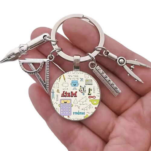 Measuring Tool Keyring School Blackboard Word Math Greek-2