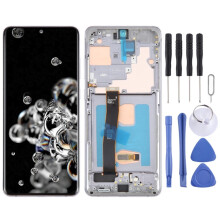 (gray) L'ensemble tactile LCD OLED de 6,67 pouces avec cadre convient au Samsung Galaxy S20 Ultra 4G/5G SM-G988