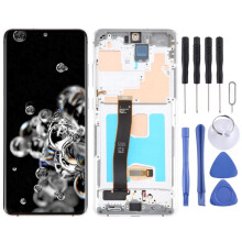(silver) L'ensemble tactile LCD OLED de 6,67 pouces avec cadre convient au Samsung Galaxy S20 Ultra 4G/5G SM-G988