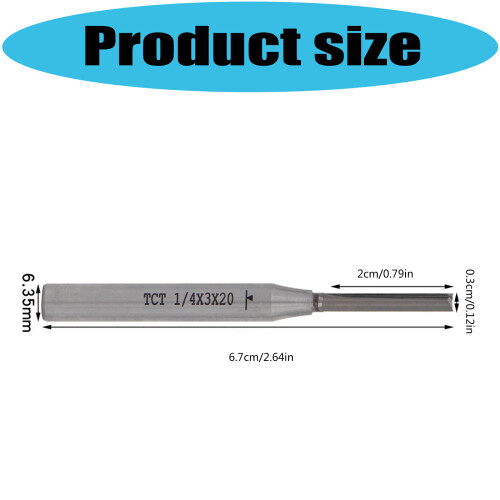 3mm Straight Router Bit for Trimmers Double Flute Straight Bit 2
