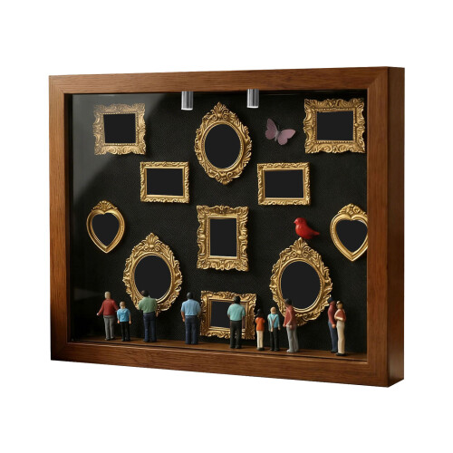 DIY Mini-Museen-Silhouetten-Box-Schatten-Box-Rahmen,-braun