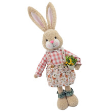 Poupée de lapin de pâques en tissu doux, ornement de- 02
