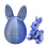 Rabbit Easter Set Easter Party Home-blue silver gradient 1 1