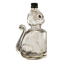 Multipurpose Cats Shape Borosilicate Glass Bottle For Whiskeys