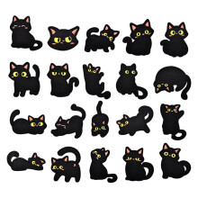 20Pieces Black Cats Sticker Embroidery Cloth Patches