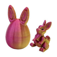 Creative 3D Printed Rabbit Cute Joint Movable-golden rose red 1