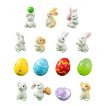 Mini Rabbit Figurine Tiny Easter Bunnies Eggs Figures Fairys