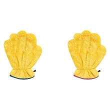Pet Absorbent Gloves Soft Fabric Quick Drying Dog-Yellow 2pcs