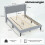 Sommier plateforme pour matelas 200x140 cm, velours gris 2