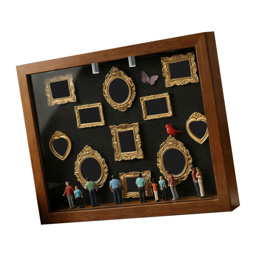 Schaduwen Box Frame Set, DIY Mini Musea Silhouetten Box-bruin