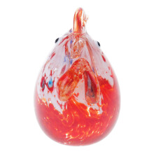 Glas-Hühnerfiguren, mundgeblasene-Roter Sand