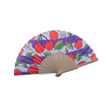 Artistic Decorative Lemon Cherries Pattern Fan Wall Hanging-2